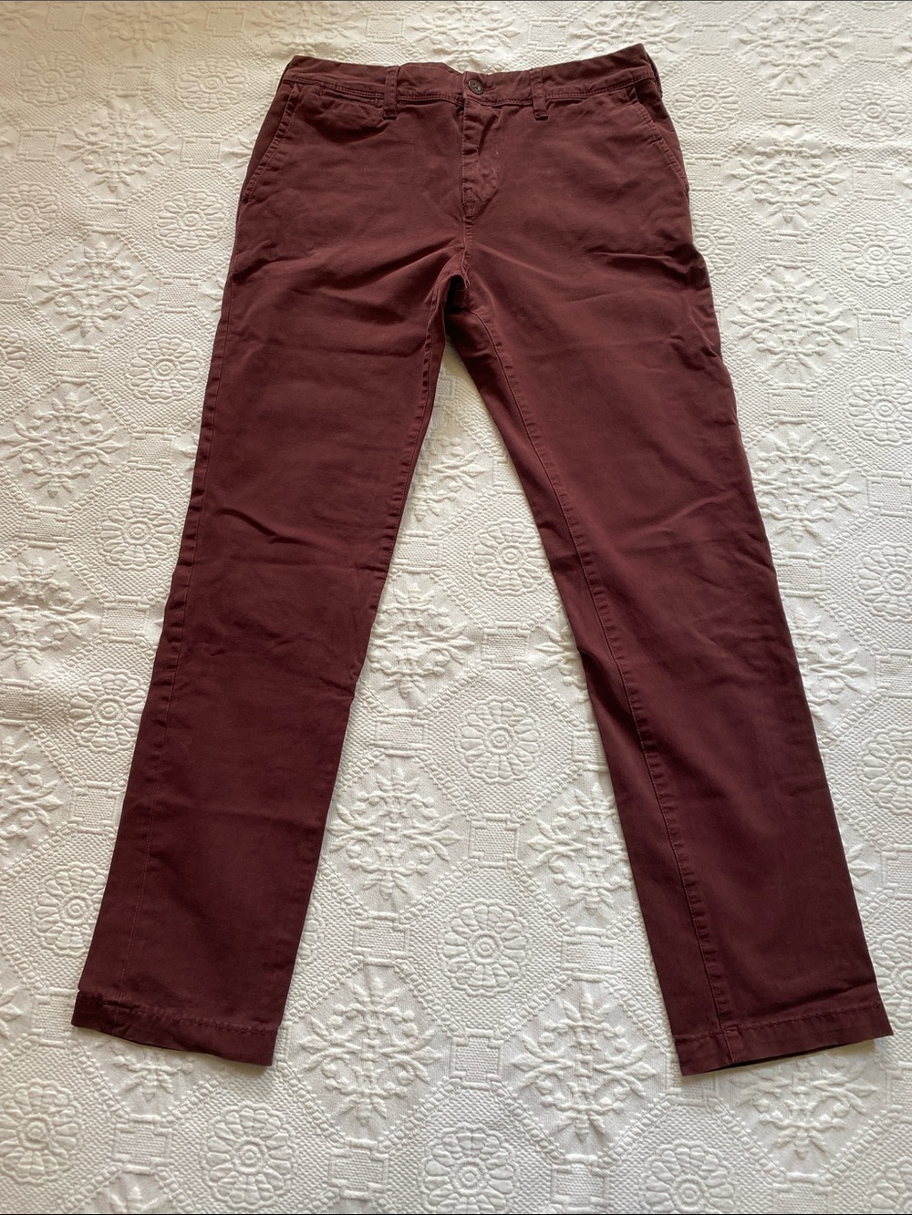 American Eagle Outfitters Men's Burgundy Chino Pants